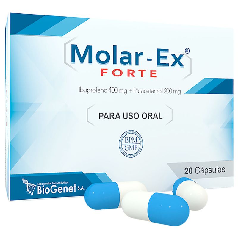 Molar-Ex-Forte-Capsulas-400-200-mg-Caja-con-20-Unidades