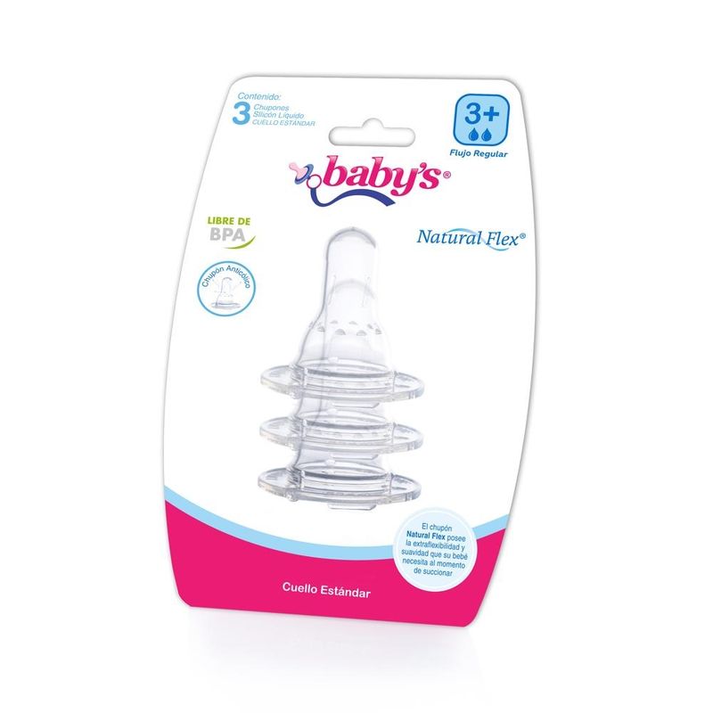 Babys Chupones Silicon Natural Flez 3 Unidades