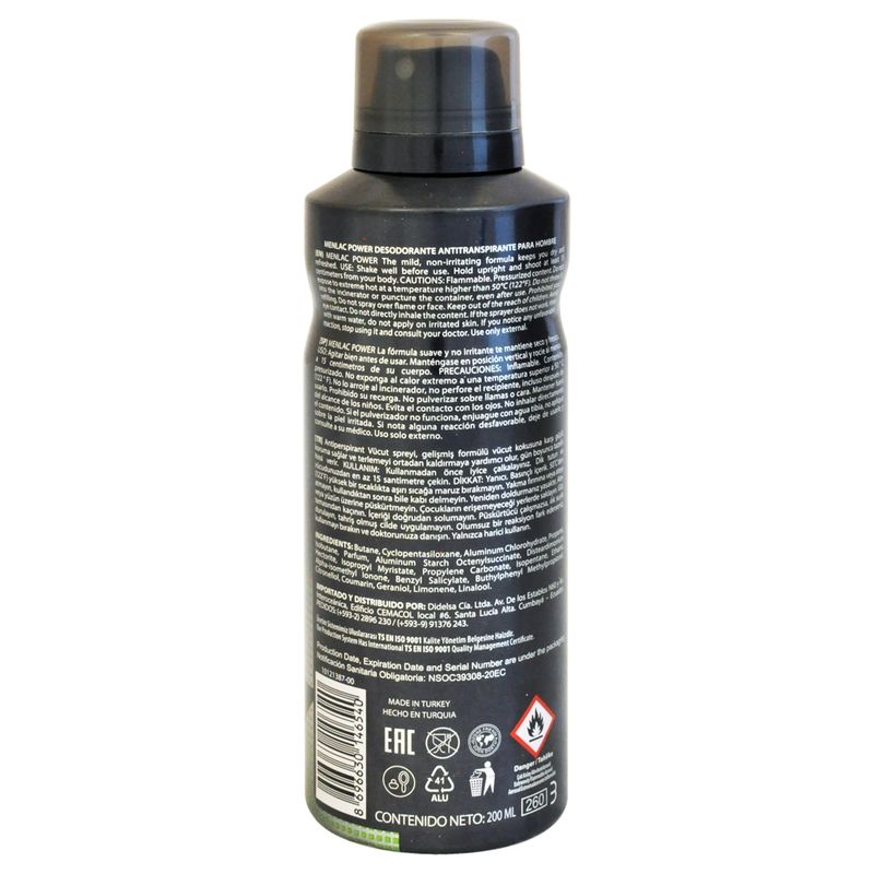 Menlac Desodorante Spray Antitranspirante Power Con 200 Ml Farmacias Medicity 8566