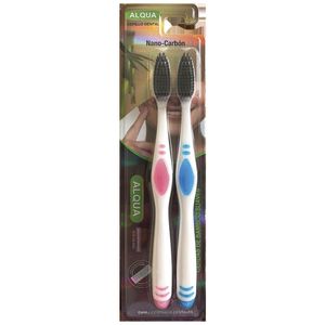 Alqua Cepillo Dental Nano Carbón Medio 2X1