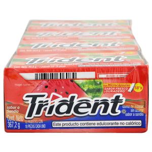 Trident Chicles Sandia 30.6 g Caja Con 12 Unidades
