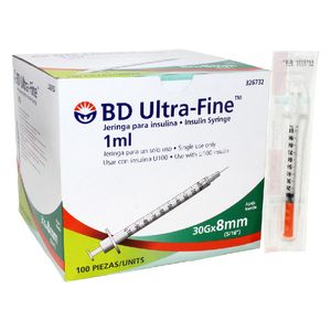 Bd Ultrafine Jeringa 1 ml N.30 g X 8 mm con 100 Unidades