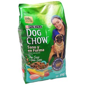 Purina Dog Chow Sano En Forma Adultos con 2Kg