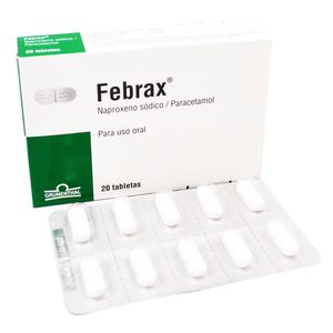 Febrax Tabletas 275 / 300 mg Caja con 20 Unidades