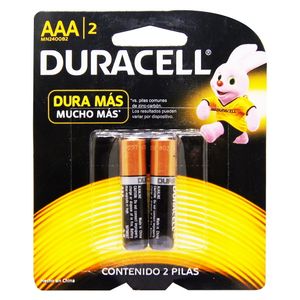 Duracell Pilas AAA Paquete Con 2 Unidades