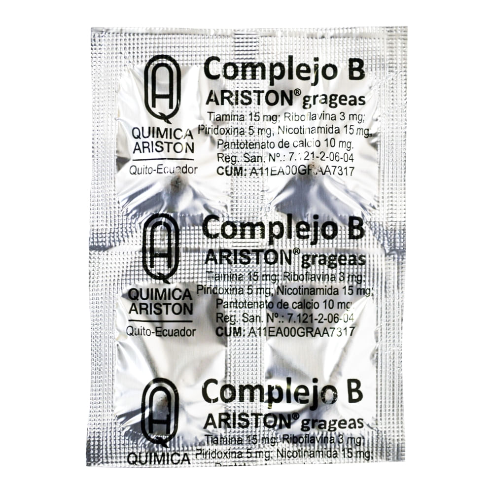 Complejo B Ariston Grageas Caja Con 20 Unidades Farmacias Medicity 6698