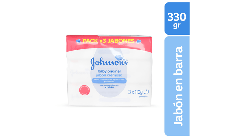 Johnson's Jabón Bebé Original Tripack 110 GR - Farmacias Medicity