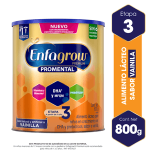 Enfagrow Premium Alimento Lácteo Promental Vainilla Etapa 3 - Lata 800 G