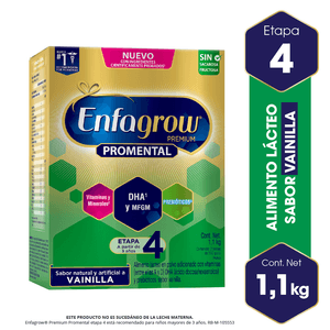 Enfagrow Premium Alimento Lácteo Promental Vainilla Etapa 4  - Caja 1100 G