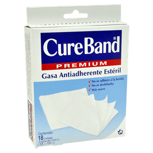 Cure Band Premium Gasas Antiadherente Caja Con 18 Unidades