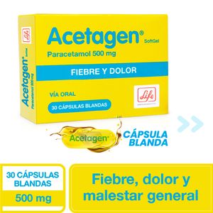 Acetagen Softgel Cápsula Blanda 500 mg Caja Con 30 Unidades