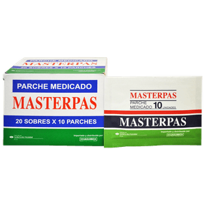 Masterpas Parche Medicado Sobre 10 Parches Caja 20 Unidades