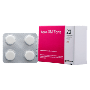 Aero-Om Forte Comprimido Masticable 125 mg Caja 20 Unidades