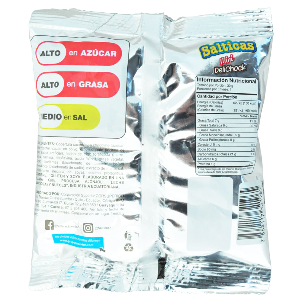 Salticas Galletas Mini Delichock Paquete 30 g - Farmacias Medicity