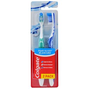 Colgate Cepillo Dental Triple acción Blanco Medio 2 Unidades