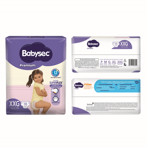 Babysec Pañal Infantil Premium Flexible 16 Unidades