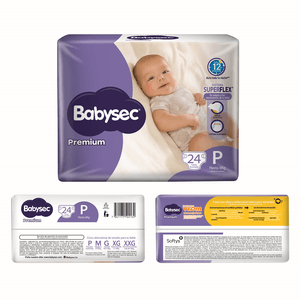 Babysec Pañal Infantil Premium Flexiprotect Pequeño 24 Unidades