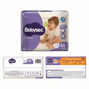 Babysec Pañal Infantil Premium Superflex Mediano 24 Unidades