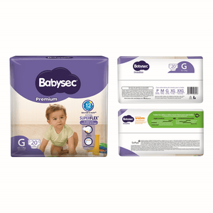 Babysec Pañal Infantil Premium Superflex Grande 20 Unidades