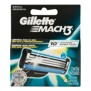 Gillette Cartuchos Afeitar Mach3 4 Unidades