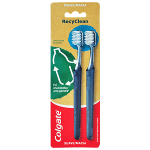 Colgate Cepillo Dental Recyclean Suave 2 Unidades