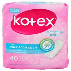Kotex Protector Diario Con Indicador De Ph 40 Unidades