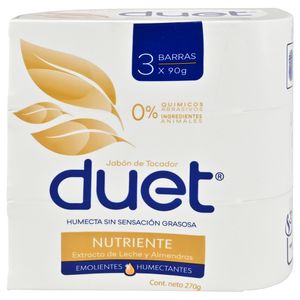 Duet Jabón Barra Tripack Nutriente 270 g