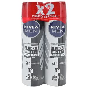 Nivea Desodorante Spray Men Black White 300 ml 2 Unidades