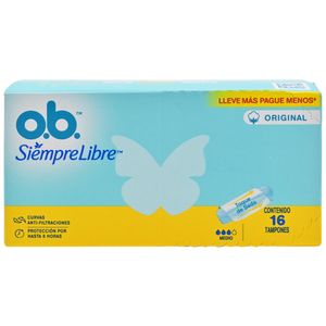 Ob Tampones Siempre Libre Medio 16 Unidades