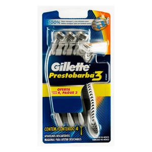 Gillette Afeitadora Prestobarba3 4 Unidades