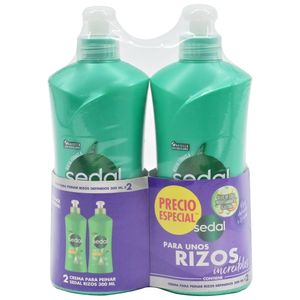 Sedal Crema de Peinar Rizos Definidos 300 ml 2 Unidades