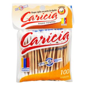Caricia Cotonetes Madera 100 Unidades
