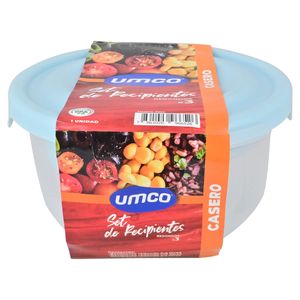 Umco Set Recipientes Plásticos Redondos 3piezas