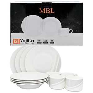 Mbl Set Vajilla Plato Tendido/Plato Pequeño/Taza 12 Piezas
