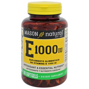 Mason Vitamina E Cápsulas Blandas 1000Ui Frasco 100 Unidades