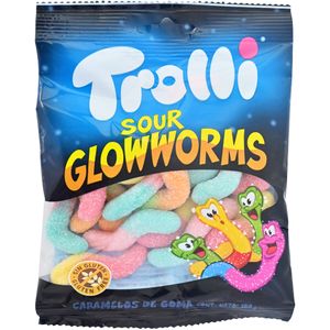 Trolli Gomitas Sour Glowworms Paquete con 100 g