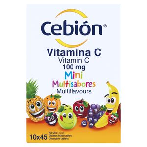 Cebión Mini Tabletas Masticables Vitamina C Multisabor 45 Unidades