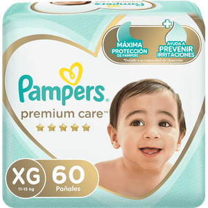 Pampers Pañal Infantil Premium Care XG 60 Unidades