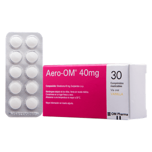 Aero-Om Comprimidos Masticables 40 mg Caja 30 Unidades