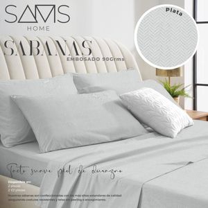 Sams Home Sabanas Microfibra Embozado Plata 2 Plazas