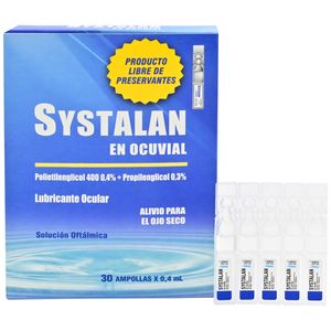 Systalan En Ocuvial Solución Oftálmica 0.4/0.3% mg Caja 30 Unidades