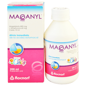 Maganyl Suspensión 800mg/60mg/10ml Chicle Frasco 200 ml