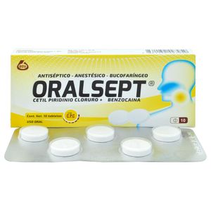 Oralsept Tabletas 2/6mg Caja 10 Unidades