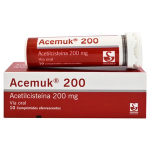 Acemuk Comprimidos Efervescentes 200 mg Frasco 10 Unidades