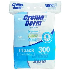 Crema Derm Toallitas Húmedas Tripack 300 Unidades