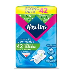 Nosotras Toallas Sanitarias Básica Natural 42 Unidades