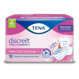 Tena Toallas de Incontinencia Discreet Mini Con Alas