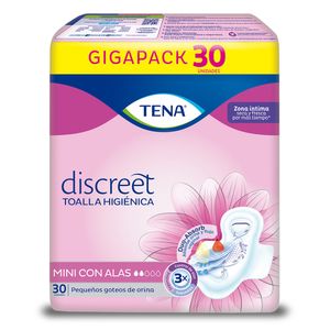 Tena Toallas de Incontinencia Discreet Mini Con Alas