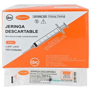 Vanjerin Jeringa 3ml 21g 1-1/4 Pulgada 100 Unidades