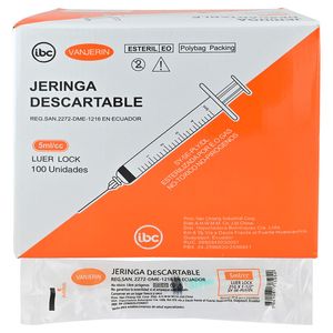 Vanjerin Jeringa 5ml 21g 1-1/2 Pulgada 100 Unidades